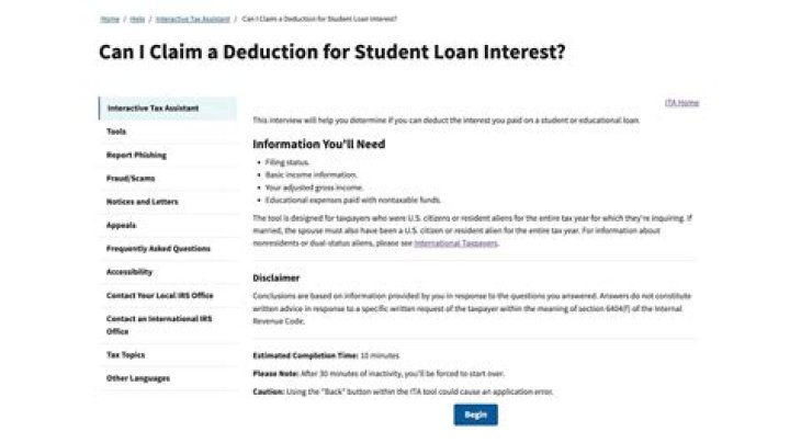 Can a student claim student loan interest?