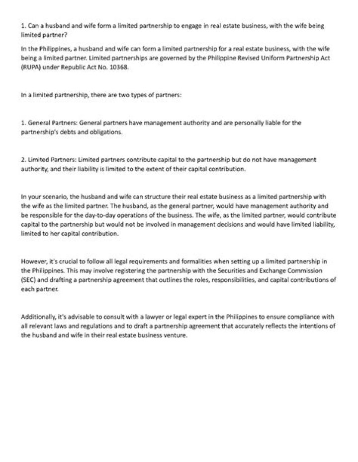 Can husband and wife form a partnership?