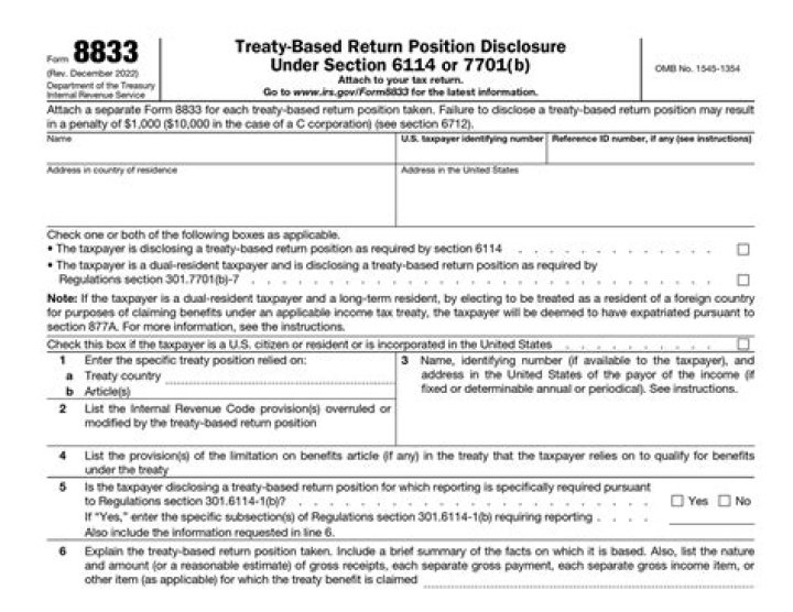 Can I file Form 8833 online?