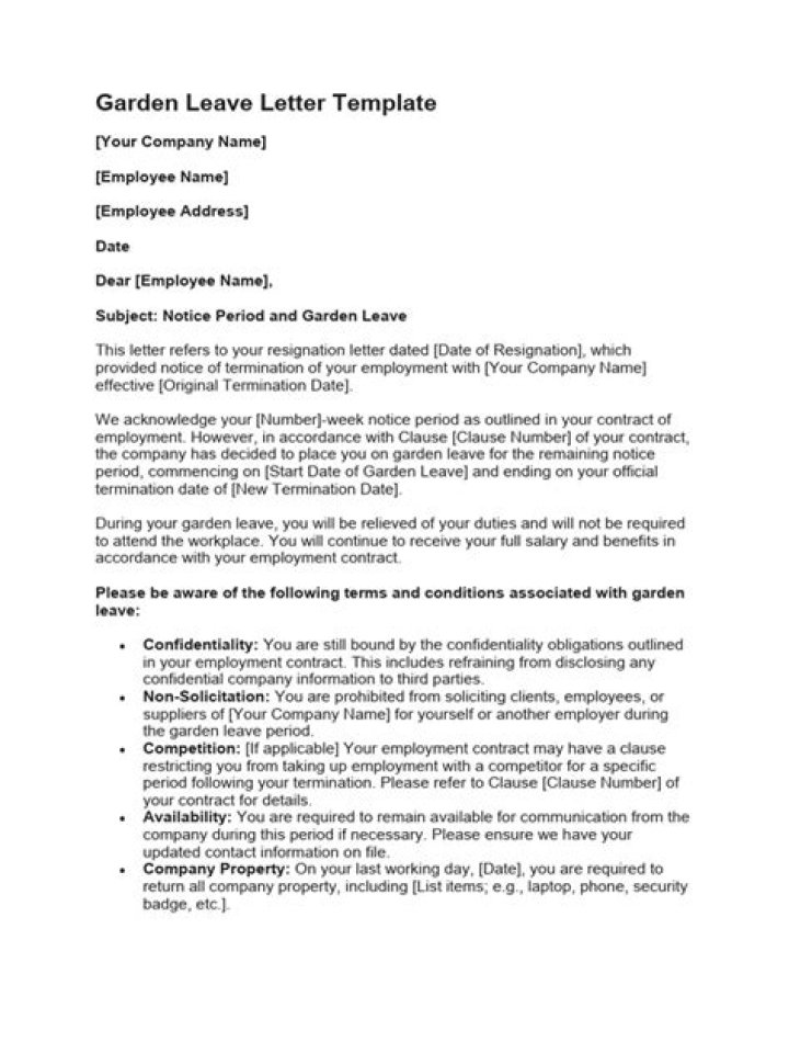 Does gardening leave have to be in contract?
