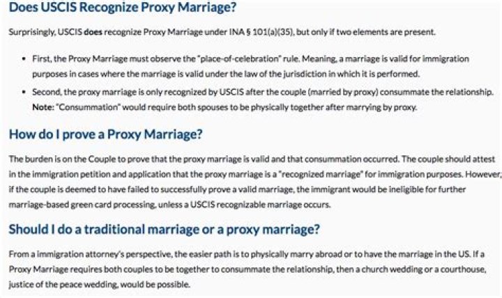 Does Uscis recognize proxy marriage?