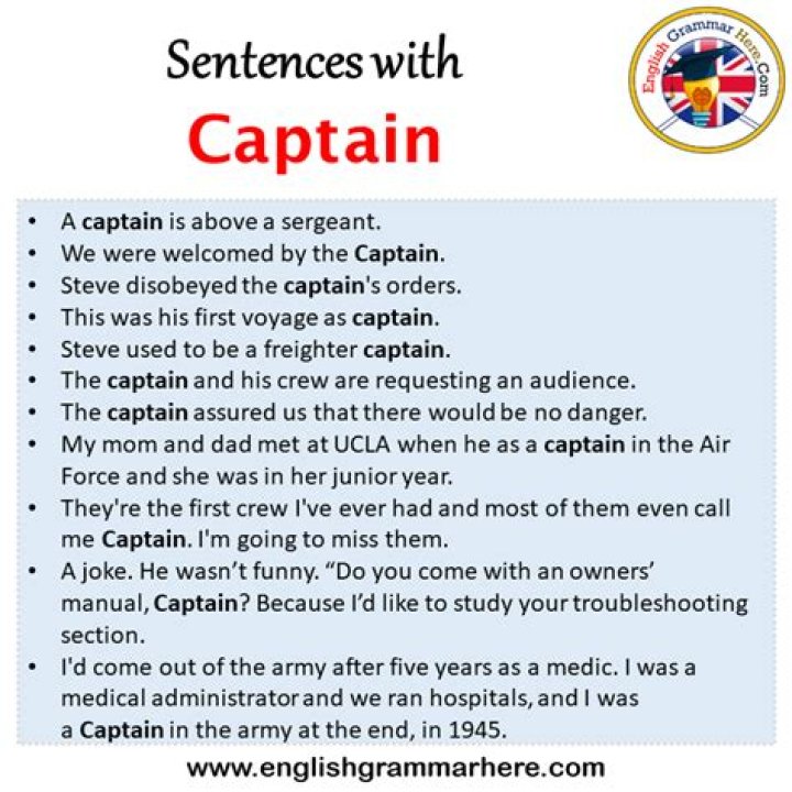 How do you put captain in a sentence?