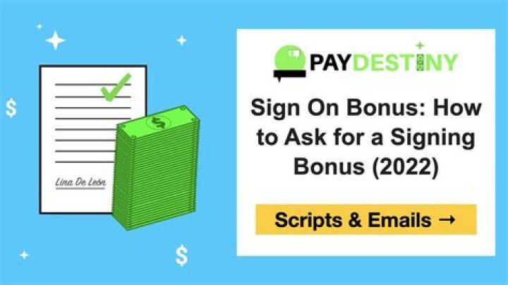 How do you talk about a signing bonus?