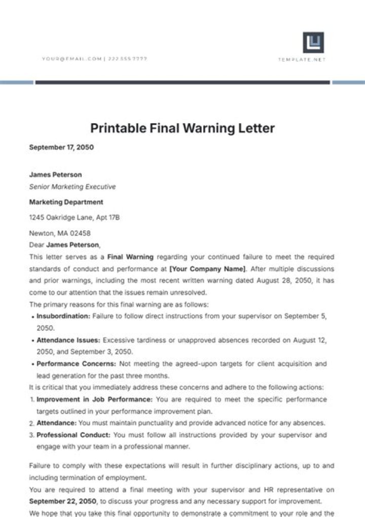 How do you write a good warning letter?