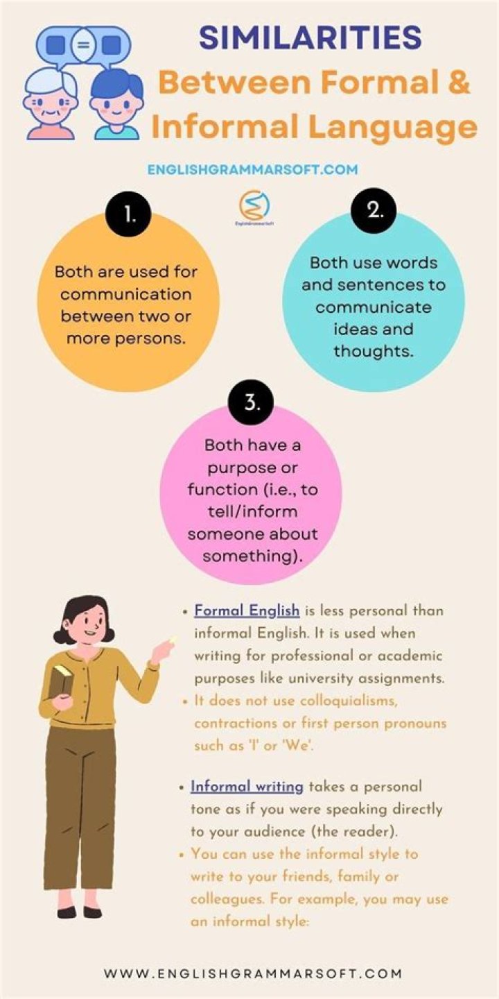 What are the similarities between formal and informal?
