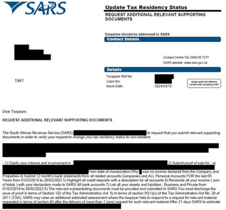 What does SARS Code 3606 mean?