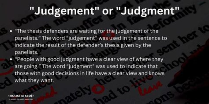 What is a good sentence for Judgement?