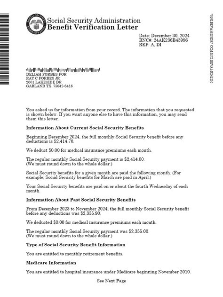 What is a Social Security disability verification letter?