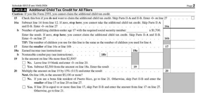 What is Additional child tax credit Form 8812?