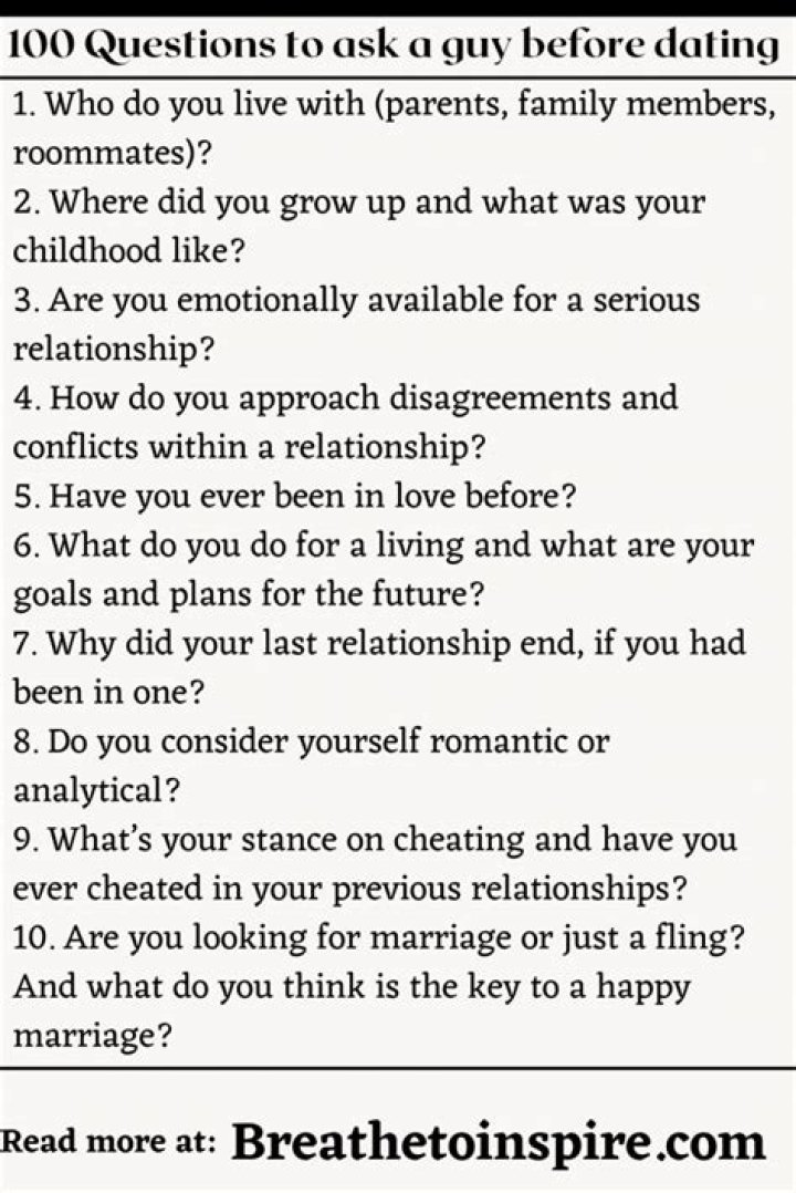 What should I ask a single person?