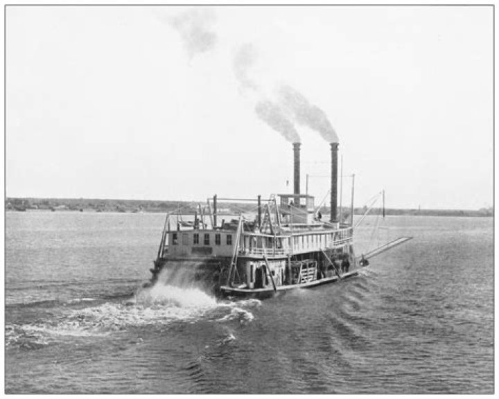 What was the name of the first steamship?
