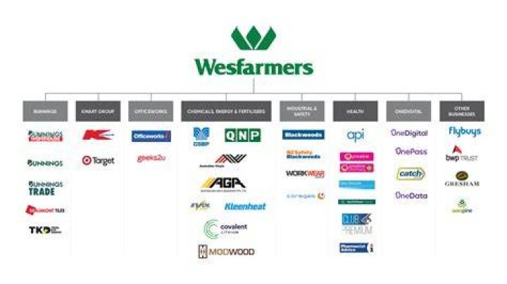 Which businesses do Wesfarmers own?